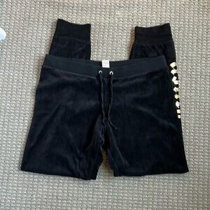 Juicy Couture Velour Black Jogger Sweatpants